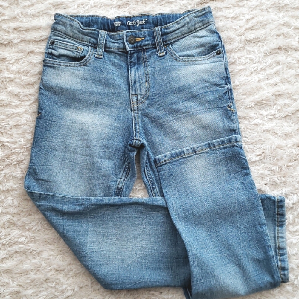 Boys Cat and Jack Straight Leg Snap Button size 10 Jeans